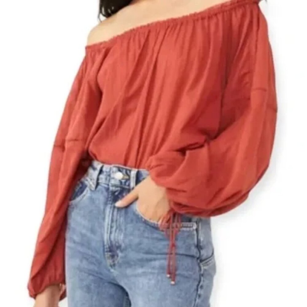 Free People Sundown Balloon Sleeve Bodysuit Extra Small
